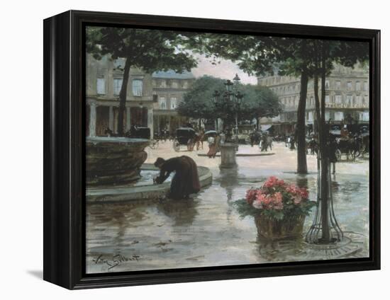 Flower Seller near the Louvre, Paris-Victor Gilbert-Framed Premier Image Canvas