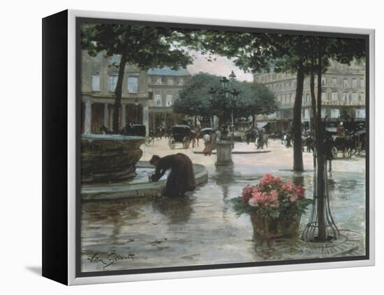 Flower Seller near the Louvre, Paris-Victor Gilbert-Framed Premier Image Canvas