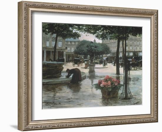 Flower Seller near the Louvre, Paris-Victor Gilbert-Framed Giclee Print