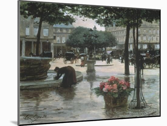 Flower Seller near the Louvre, Paris-Victor Gilbert-Mounted Giclee Print