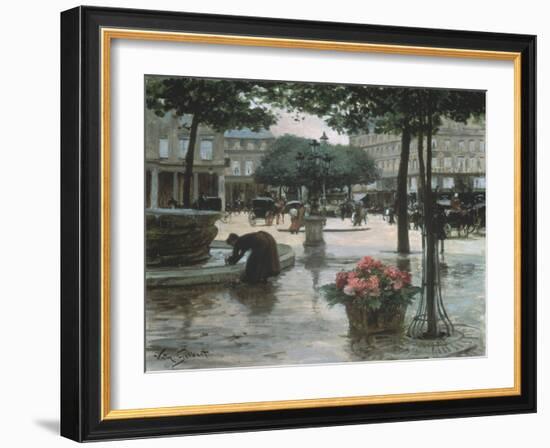 Flower Seller near the Louvre, Paris-Victor Gilbert-Framed Giclee Print