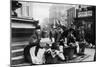 Flower Sellers at Piccadilly Circus, London, 1901-null-Mounted Giclee Print