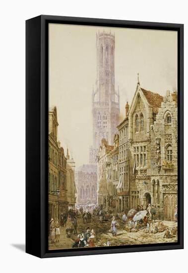 Flower Sellers in Bruges-Louise J. Rayner-Framed Premier Image Canvas