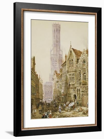 Flower Sellers in Bruges-Louise J. Rayner-Framed Giclee Print