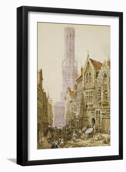 Flower Sellers in Bruges-Louise J. Rayner-Framed Giclee Print