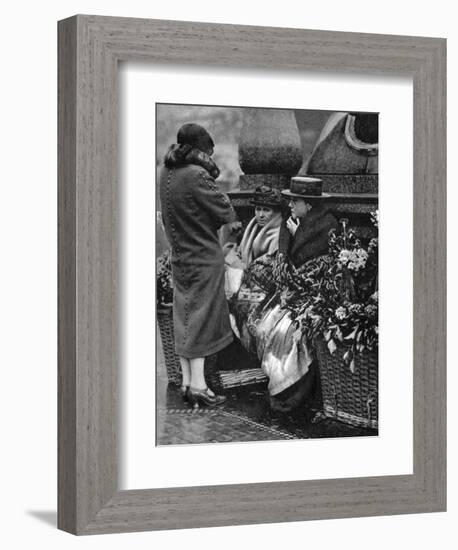 Flower Sellers, Piccadilly Circus, London, 1926-1927-null-Framed Giclee Print