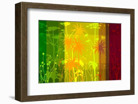 Flower Shades Green Yellow Red-Cora Niele-Framed Photographic Print