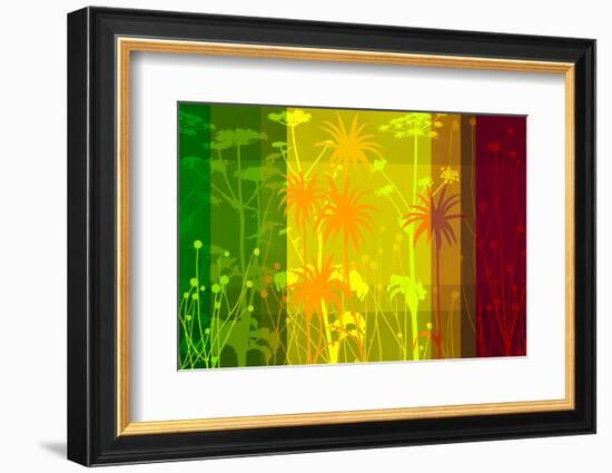 Flower Shades Green Yellow Red-Cora Niele-Framed Photographic Print