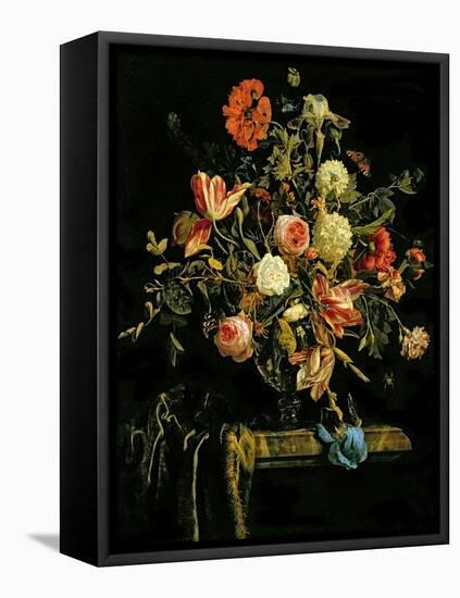 Flower Still Life, 1706-Jan van Huysum-Framed Premier Image Canvas