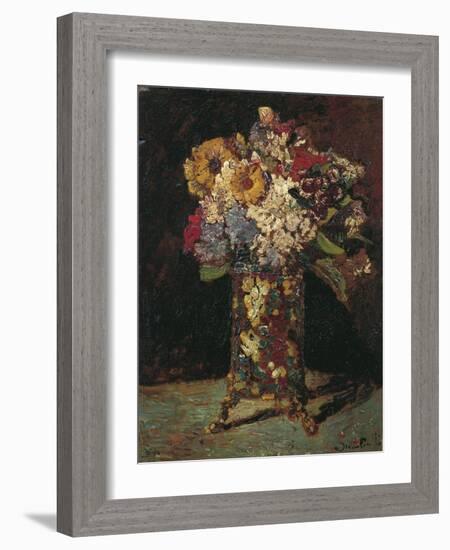 Flower Still Life, 1875-Adolphe-Thomas-Joseph Monticelli-Framed Giclee Print