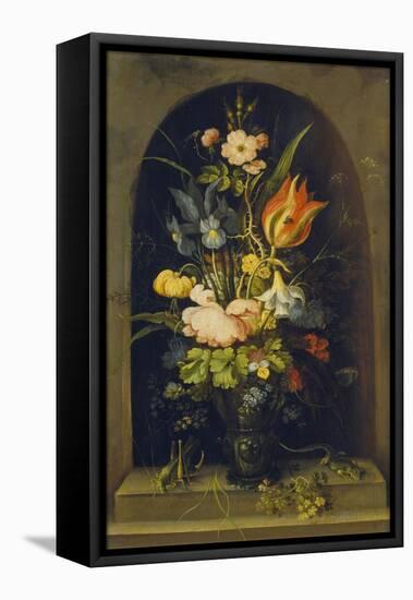 Flower Still Life in a Niche, 1627-Rogier van der Weyden-Framed Premier Image Canvas