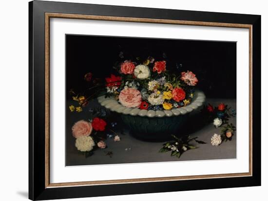 Flower Still Life (Oil on Panel)-Jan the Younger Brueghel-Framed Giclee Print