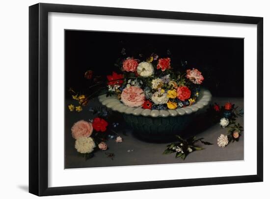 Flower Still Life (Oil on Panel)-Jan the Younger Brueghel-Framed Giclee Print