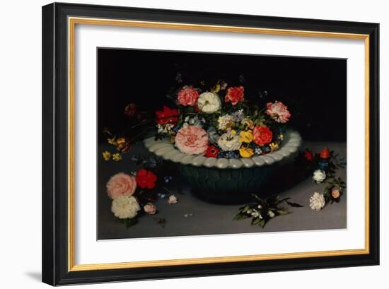 Flower Still Life (Oil on Panel)-Jan the Younger Brueghel-Framed Giclee Print