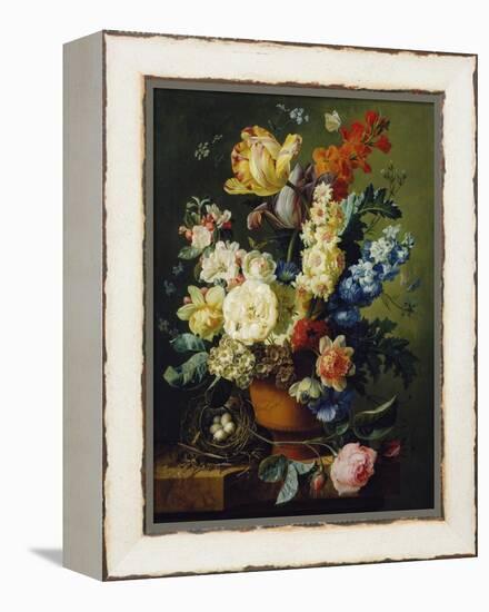 Flower Still Life with Bird's Nest, 1785-Paul Theodor van Brussel-Framed Premier Image Canvas