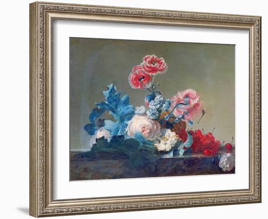 Flower Study (Oil on Canvas)-Jean Jacques Bachelier-Framed Giclee Print