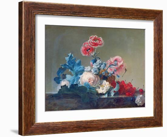 Flower Study (Oil on Canvas)-Jean Jacques Bachelier-Framed Giclee Print