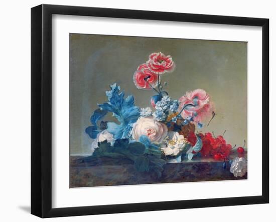 Flower Study (Oil on Canvas)-Jean Jacques Bachelier-Framed Giclee Print
