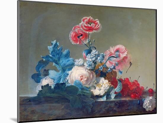 Flower Study (Oil on Canvas)-Jean Jacques Bachelier-Mounted Giclee Print