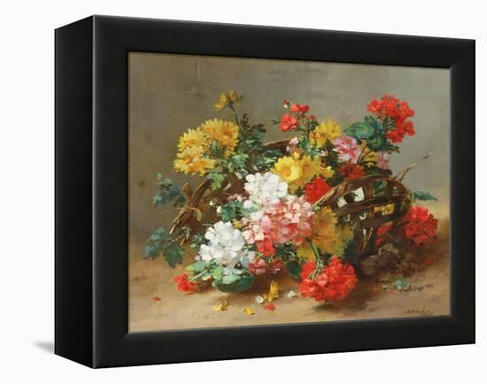 Flower Study-Eugene Henri Cauchois-Framed Premier Image Canvas