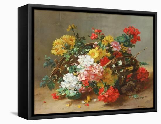 Flower Study-Eugene Henri Cauchois-Framed Premier Image Canvas