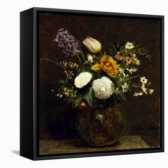 Flower: Tulips, Camelias and Hyacinths-Henri Fantin-Latour-Framed Premier Image Canvas