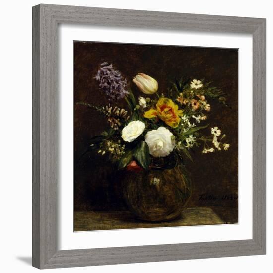 Flower: Tulips, Camelias and Hyacinths-Henri Fantin-Latour-Framed Giclee Print