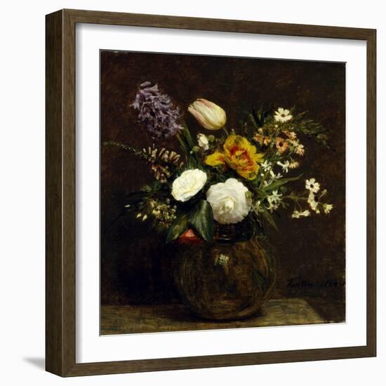 Flower: Tulips, Camelias and Hyacinths-Henri Fantin-Latour-Framed Giclee Print