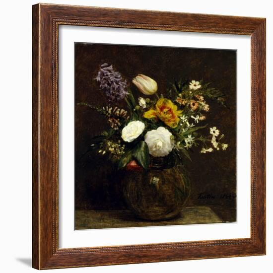 Flower: Tulips, Camelias and Hyacinths-Henri Fantin-Latour-Framed Giclee Print