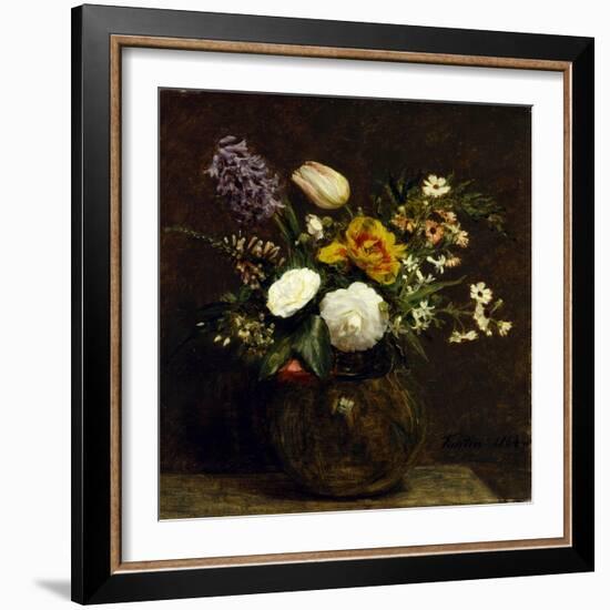 Flower: Tulips, Camelias and Hyacinths-Henri Fantin-Latour-Framed Giclee Print