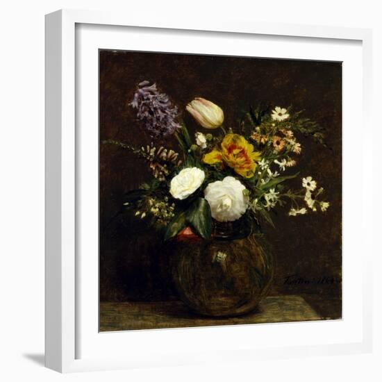 Flower: Tulips, Camelias and Hyacinths-Henri Fantin-Latour-Framed Giclee Print