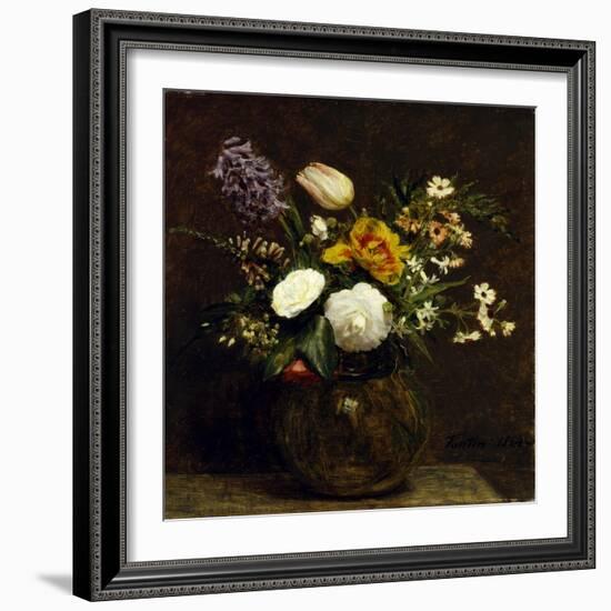 Flower: Tulips, Camelias and Hyacinths-Henri Fantin-Latour-Framed Giclee Print