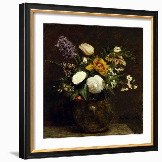 Flower: Tulips, Camelias and Hyacinths-Henri Fantin-Latour-Framed Giclee Print