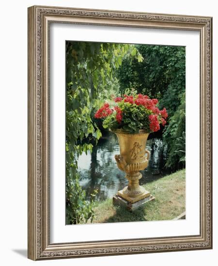 Flower Vase in the Courtyard of Charlottenhof Palace-Karl Friedrich Schinkel-Framed Giclee Print