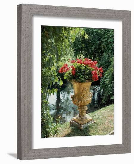 Flower Vase in the Courtyard of Charlottenhof Palace-Karl Friedrich Schinkel-Framed Giclee Print