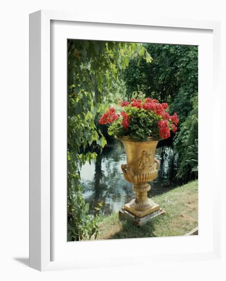 Flower Vase in the Courtyard of Charlottenhof Palace-Karl Friedrich Schinkel-Framed Giclee Print