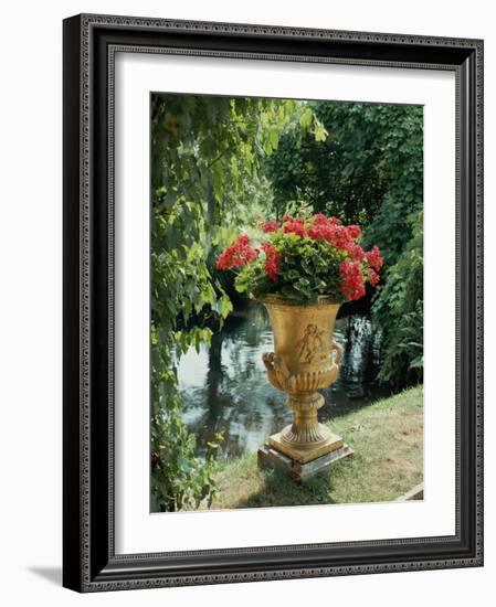 Flower Vase in the Courtyard of Charlottenhof Palace-Karl Friedrich Schinkel-Framed Giclee Print