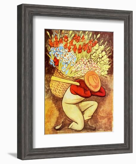 Flower Vendor (Vendedora de Flores)-Diego Rivera-Framed Art Print