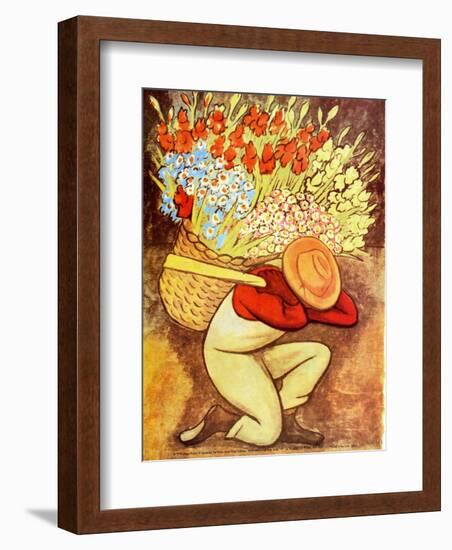 Flower Vendor (Vendedora de Flores)-Diego Rivera-Framed Art Print