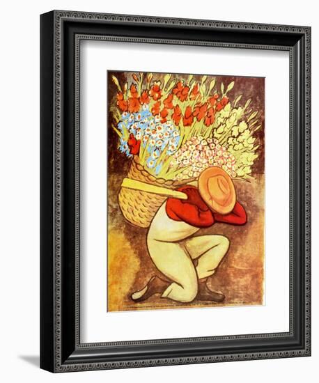 Flower Vendor (Vendedora de Flores)-Diego Rivera-Framed Art Print