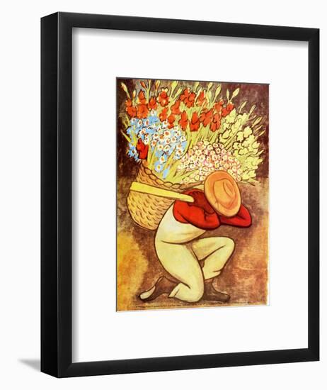 Flower Vendor (Vendedora de Flores)-Diego Rivera-Framed Art Print