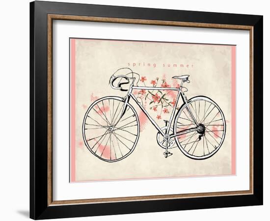 Flower Vintage Bicycle-studiohome-Framed Art Print