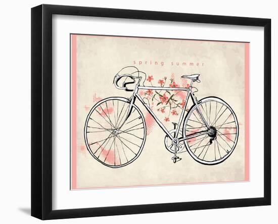 Flower Vintage Bicycle-studiohome-Framed Art Print