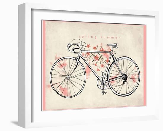 Flower Vintage Bicycle-studiohome-Framed Art Print