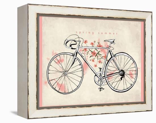 Flower Vintage Bicycle-studiohome-Framed Stretched Canvas