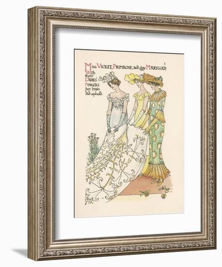 Flower Wedding Described by Two Wallflowers-Walter Crane-Framed Art Print