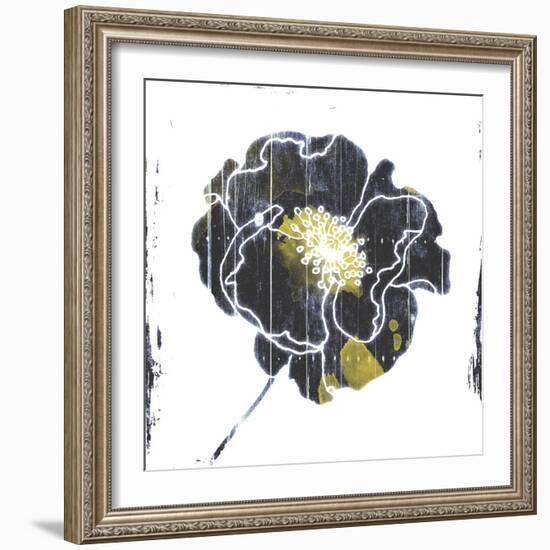 Flower With Blue Yellow Mate-Jace Grey-Framed Art Print