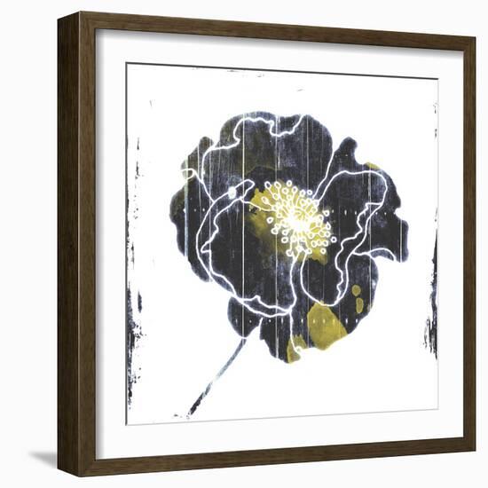 Flower With Blue Yellow Mate-Jace Grey-Framed Art Print