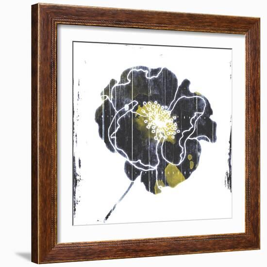 Flower With Blue Yellow Mate-Jace Grey-Framed Art Print