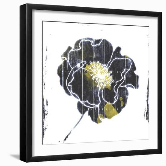 Flower With Blue Yellow Mate-Jace Grey-Framed Art Print